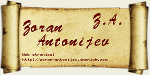 Zoran Antonijev vizit kartica